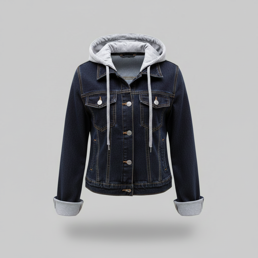 Denim Jacket with Removable Hood | Women's Jacket