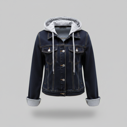 Denim Jacket with Removable Hood | Women's Jacket