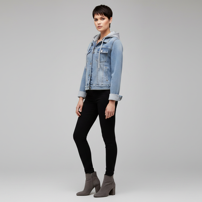 Denim Jacket with Removable Hood | Women's Jacket