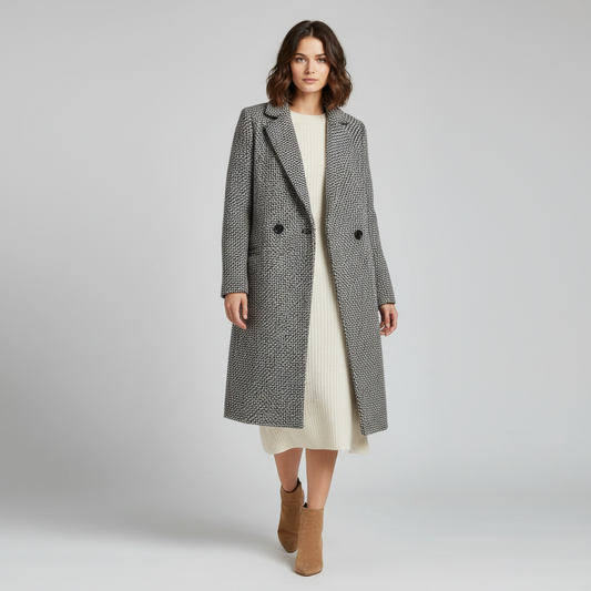 Elegant Long Wool Coat | Women's Winter Coat