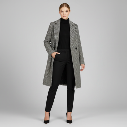 Elegant Long Wool Coat | Women's Winter Coat