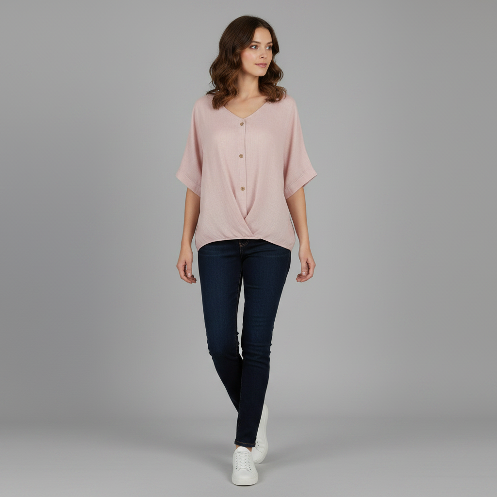 Elegant V-Neck Blouse | Women's Long Sleeve Top