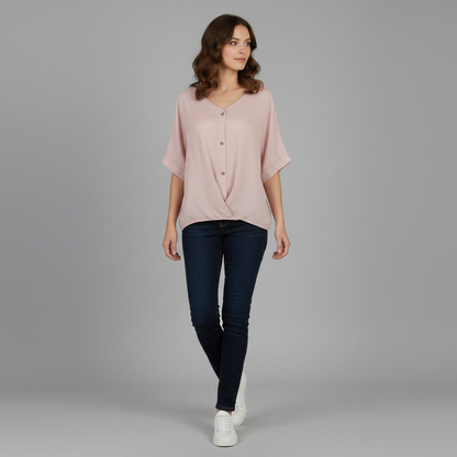 Elegant V-Neck Blouse | Women's Long Sleeve Top