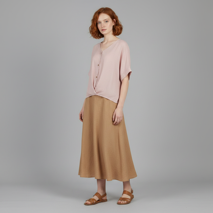 Elegant V-Neck Blouse | Women's Long Sleeve Top