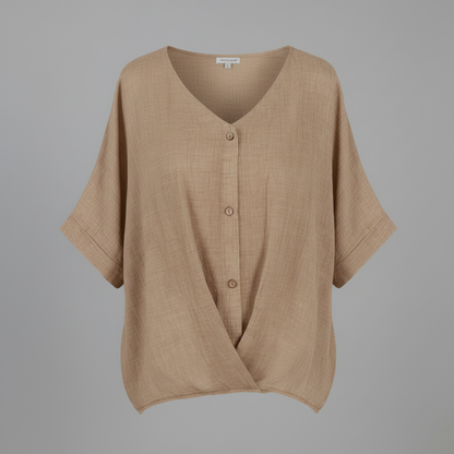 Elegant V-Neck Blouse | Women's Long Sleeve Top