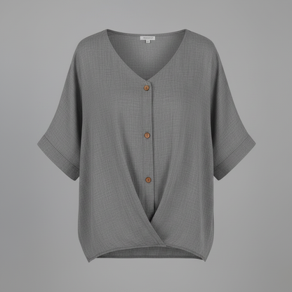 Elegant V-Neck Blouse | Women's Long Sleeve Top