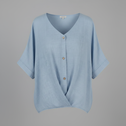 Elegant V-Neck Blouse | Women's Long Sleeve Top